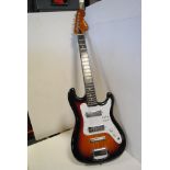 Guitar, Satellite Strat electric tobacco sunburst in good condition with soft case