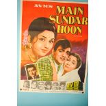 Bollywood Film posters, approx ten including Main Sundar Hoon, some damage to edges