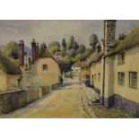 F.G.Trott (1935-1960) watercolour, titled 'Vicarage Rd, Minehead', 27cm x 37cm, framed and glazed