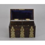 A Victorian Watson and Williams coromandel tea caddy, of domed form with hinged lid opening to