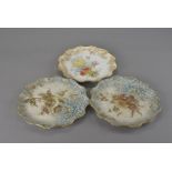 A collection of Doulton Burslem plates, c. 1880, decorated mainly with chrysanthemum, some with