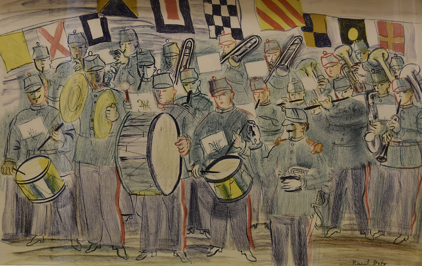 Raoul Dufy (French 1877-1953), lithograph printed in colours 'The Band', signed within the plate,