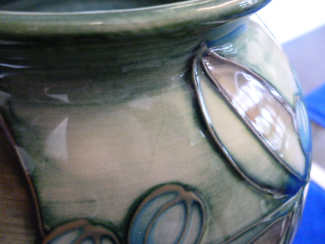 A Moorcroft Pottery vase, of baluster form in the Rainforest pattern by Sally Tuffin 1994, with - Image 2 of 3