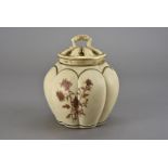 A mid-late 20th Century Royal Worcester Blush Ivory Pot-Pourri, having red floral decoration