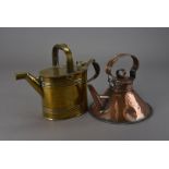 A Victorian copper circular shallow preserve pan, with protruding twin handles together with a