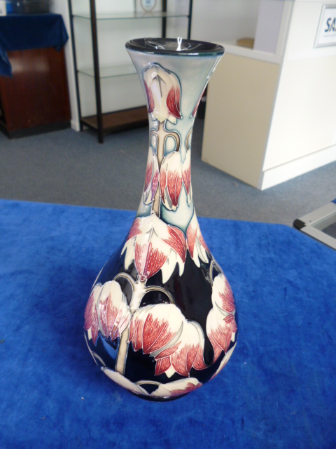 A Moorcroft Pottery Limited Edition vase, of elongated bottle form and decorated in the Desert Ivory - Image 2 of 3