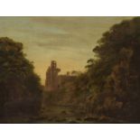 Patrick Nasmyth (1878-1831), oil on canvas 'Abbey Ruins' with brook to the foreground, unsigned 30.5