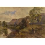 Attributed to David Hall McKewan N.W.S. (1817-1873), watercolour figural landscape entitled Bettws