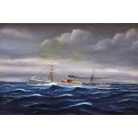 A Bell (19th century), oil on canvas 'Ovingdean Grande' portrait of a ship c. 1880, possibly a