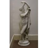 Andre Barsotti (19th/20th century), Carrera marble neo-classical sculpture nude female with raised