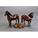 Beswick Dartmoor Family, comprising Warlord's Mare, Warlord's Dartmoor Pony, and Another Star (3)