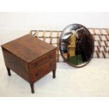 A 19th century mahogany low chest, fitted with two single drawers on tapering legs and spade feet