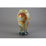 A Moorcroft Pottery vase, of baluster form in the Golden Carp pattern with alternative colourway