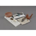 A small collection of geological and ethnographic items, including Cretan style terracotta, Roman