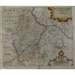 A collection of miscellaneous items, including a 17th Century map of Nottingham by Christophoros