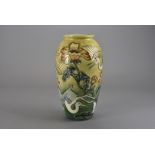 A Moorcroft Pottery vase, in the 46/10 shape and decorated in the Kyoto pattern in the yellow and