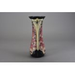 A Moorcroft Pottery vase, of trumpet form and in the Foxglove pattern c. 1993 by Rachel Bishop 31 cm