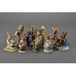 A collection of Bunnykins figures, including Sands of Time Bunnykins, With Love Bunnykins, and