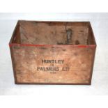 A Huntley and Palmers wooden case, 73 cm wide x 46 cm deep x 47 cm high