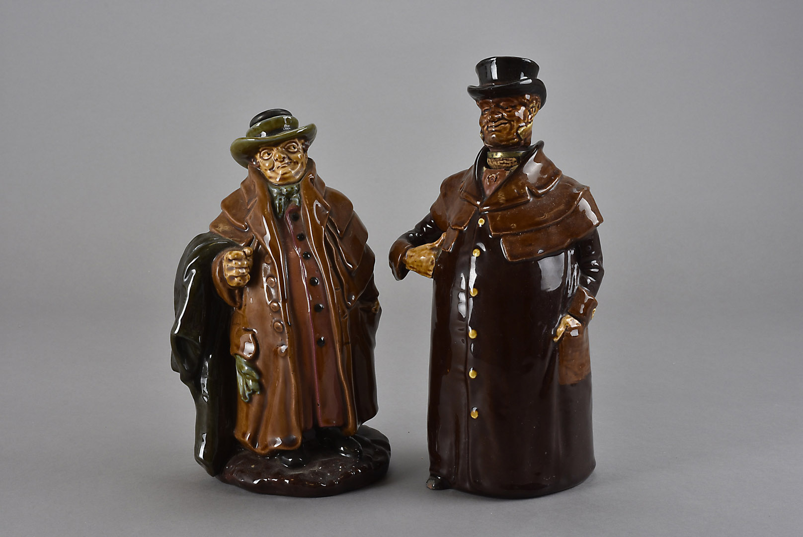 Two Royal Doulton pottery figural decanters, as Tony Weller (missing coaching whip), and a