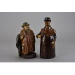 Two Royal Doulton pottery figural decanters, as Tony Weller (missing coaching whip), and a