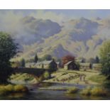 Ron Moseley (b.1931), a pair of oil on canvas Lakeland scenes including 'Grange, Borrowdale' with