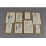 Frank Lewis Emanuel (1865-1948), a series of graphite on paper figural studies, some annotated,