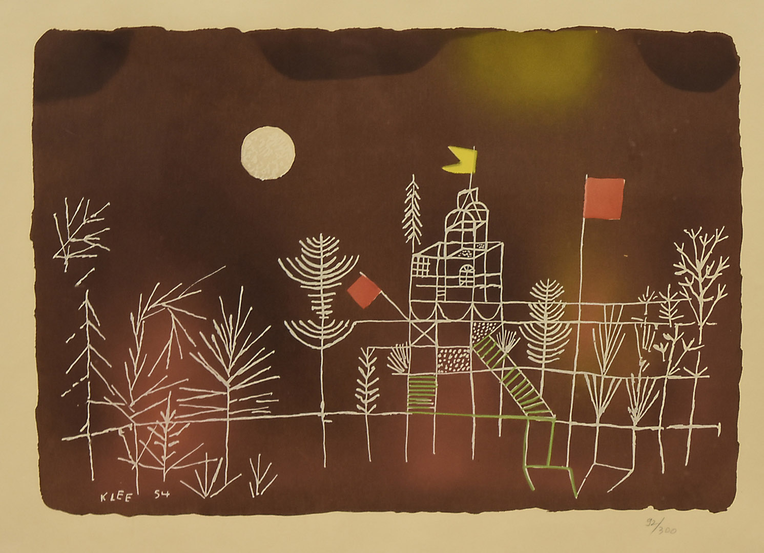 After Paul Klee Swiss -German 1879-1940, limited edition print, landscape with house at night,