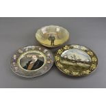 A set of six Royal Doulton series ware plates, including Falconer, Mayor, Hunting Man, Parson,