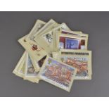 Eight albums of Royal Mail postcards, the First Day issue postcards neatly presented in light