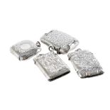 Four Victorian and later silver vesta cases, varying sizes, each with engraved designs (4)