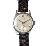 A vintage Eiget Superior stainless steel gentleman's wristwatch, with subsidiary, appears to run, on