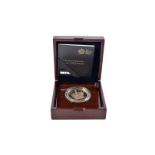 A modern Royal Mint The Longest Reigning Monarch 2015 UK five pound gold proof coin, in fitted case,