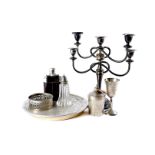 A large collection of silver plated items, in two boxes, including various table and flat ware,