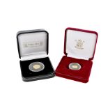 Two modern gold proof coins, one a double thickness Special Edition 25th Anniversary of the Pure