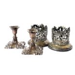 A late Victorian silver and mother of pearl handled dessert set for six, AF, together with a set