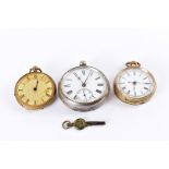 Two late 19th and early 20th century continental 18ct gold ladies pocket watches, both marked 18k to