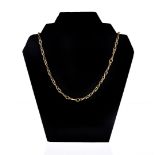 A 9ct gold chain necklace, having long twist links, 35.5g