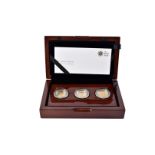 A Royal Mint set of three The Queen Victoria Portrait Sovereign Collection, in presentation case,