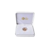 A modern Royal Mint Sapphire Jubilee gold proof sovereign, struck on 6 February 2017, in case with