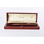 A 1970s 9ct gold Parker pencil, fine barley in red Parker box with guarantee (3)