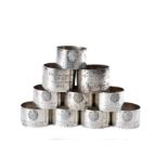 A harlequin set of 37 George V silver napkin rings, 33 smaller examples with applied British Army