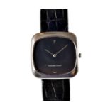A 1970s 18ct gold Audemars Piguet gentleman's evening dress watch, the squared case with black dial,