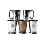 Twenty five silver plated tankards, most by Walker & Hall, some others, each with British Army