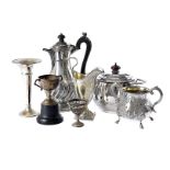 A collection of Victorian and later silver and silver plate, including two small modern silver