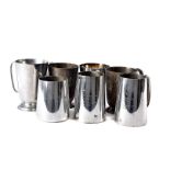 Twenty one silver plated tankards, some by Walker & Hall with British Army insignias, some other