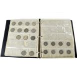 An album of 20th century British coins, some pre-1946 half crowns, florins, shillings, 6 pence and 3