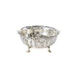 A George V silver dish from Mappin & Webb, nice quality with pierced sides and on four supports,