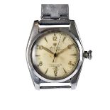 A 1940s Rolex Oyster Perpetual stainless steel mid-size or boys wristwatch, having even numbers