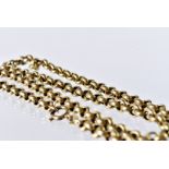 A 9ct gold chain necklace, small belcher links, 16g
